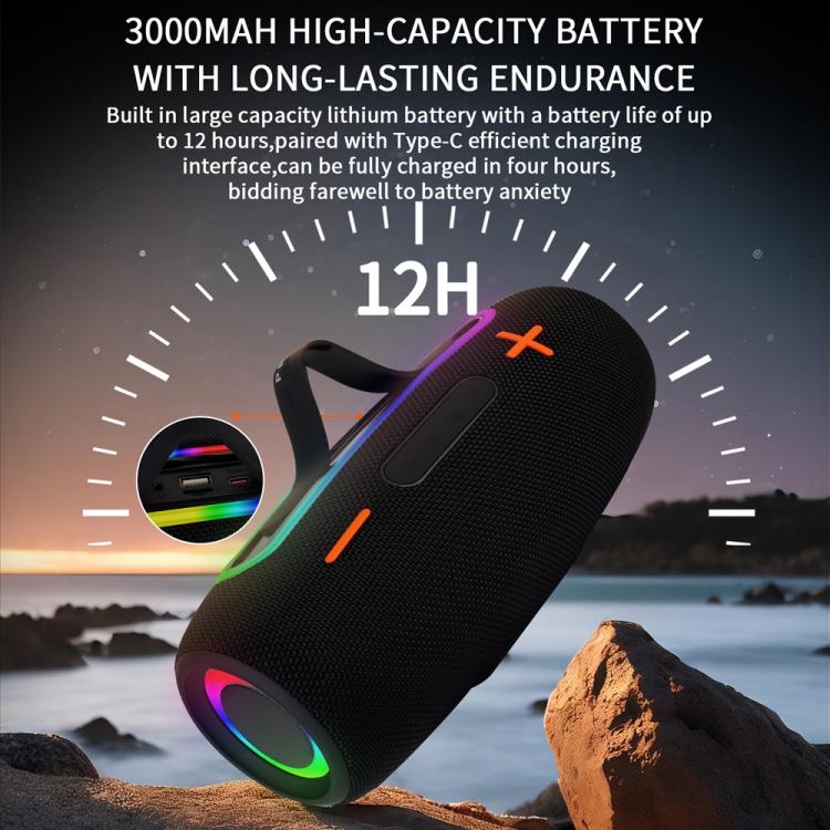 PRO9 20W Outdoor IPX6 Portable RGB Wireless Speakers Stereo Soundbar Subwoofer(Camouflage) - Waterproof Speaker by buy2fix | Online Shopping UK | buy2fix