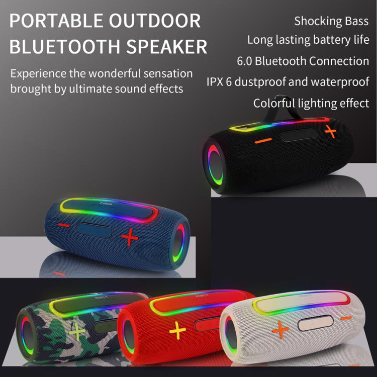 PRO9 20W Outdoor IPX6 Portable RGB Wireless Speakers Stereo Soundbar Subwoofer(Camouflage) - Waterproof Speaker by buy2fix | Online Shopping UK | buy2fix