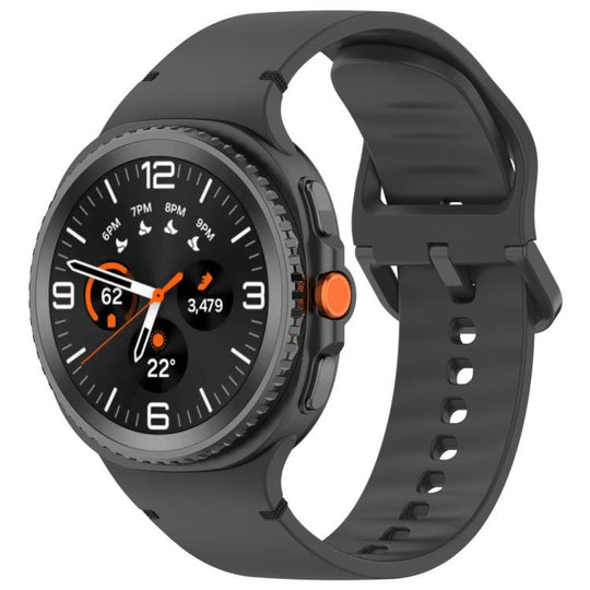 For Galaxy Watch9 / 8 / 8 Classic xDfind Stitched Solid Color Silicone Watch Band, Size:20mm(Cloud Shadow Grey)