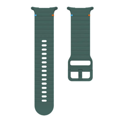 For Samsung Galaxy Watch8 Classic 46mm / Watch8 44mm / 40mm xDfind Wavy Grain Stitched Silicone Watch Band, Size:L(Pine Needle Green) - Watch Bands by xDfind | Online Shopping UK | buy2fix