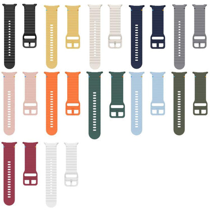 For Samsung Galaxy Watch8 Classic 46mm / Watch8 44mm / 40mm xDfind Wavy Grain Stitched Silicone Watch Band, Size:L(Pine Needle Green) - Watch Bands by xDfind | Online Shopping UK | buy2fix