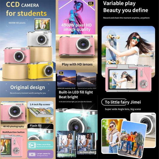 LK007 2.4 inch HD CCD Camera Retro Kids Camera(Yellow) - Children Cameras by buy2fix | Online Shopping UK | buy2fix