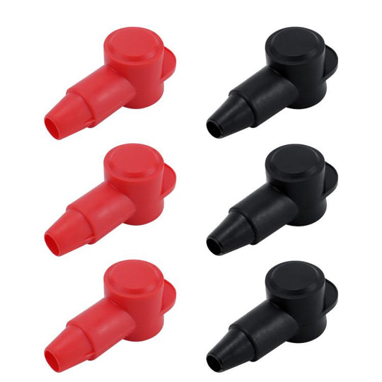 3 Pairs / Set Car Battery Pile Head PVC Protective Cover(Black + Red)