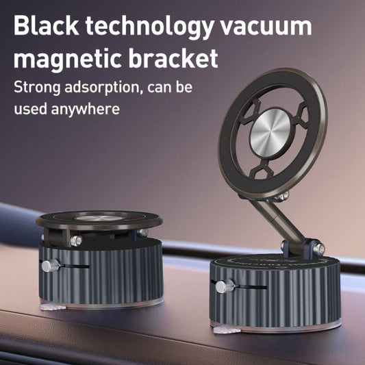 BDK101 Vacuum Adsorption Magnetic Folding Car Phone Holder(Silver) - Universal Car Holders by buy2fix | Online Shopping UK | buy2fix