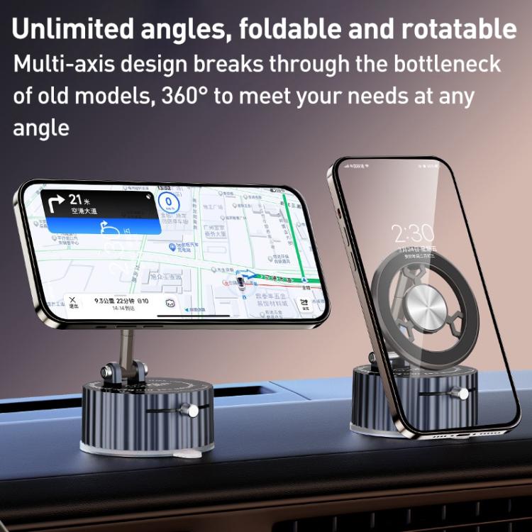 BDK101 Vacuum Adsorption Magnetic Folding Car Phone Holder(Silver) - Universal Car Holders by buy2fix | Online Shopping UK | buy2fix