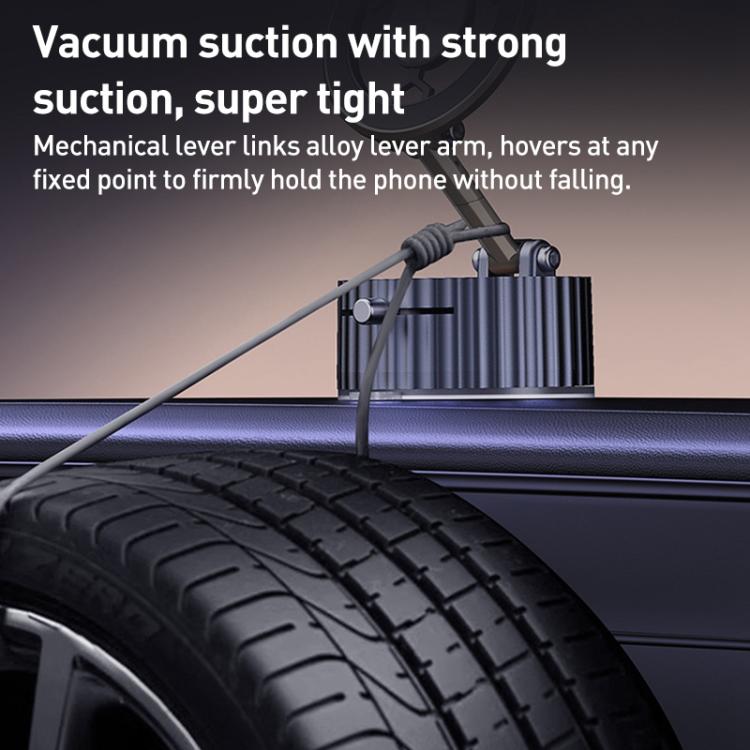 BDK101 Vacuum Adsorption Magnetic Folding Car Phone Holder(Silver) - Universal Car Holders by buy2fix | Online Shopping UK | buy2fix