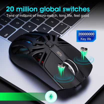 HXSJ T400 Tri-mode Rechargeable Wireless Mouse(Black) - Wireless Mice by HXSJ | Online Shopping UK | buy2fix