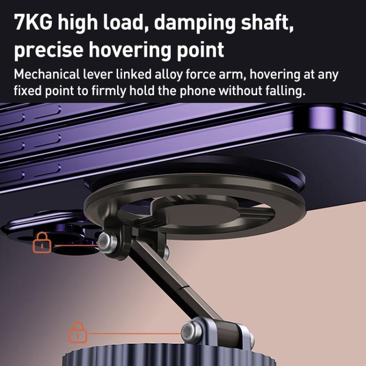 BDK102 Vacuum Adsorption Magnetic Folding Car Phone Holder(Gun Metal) - Universal Car Holders by buy2fix | Online Shopping UK | buy2fix