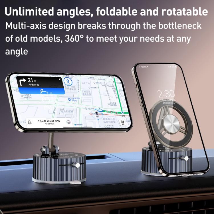 BDK102 Vacuum Adsorption Magnetic Folding Car Phone Holder(Gun Metal) - Universal Car Holders by buy2fix | Online Shopping UK | buy2fix