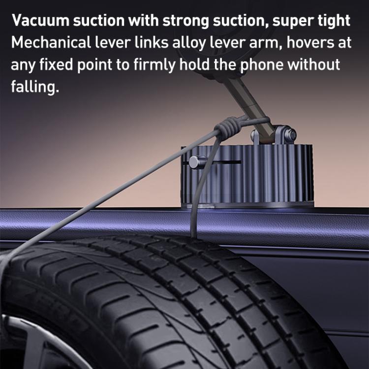 BDK102 Vacuum Adsorption Magnetic Folding Car Phone Holder(Gun Metal) - Universal Car Holders by buy2fix | Online Shopping UK | buy2fix