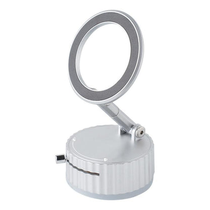 BDK104 Vacuum Adsorption Magnetic Folding Car Phone Holder(Silver) - Universal Car Holders by buy2fix | Online Shopping UK | buy2fix