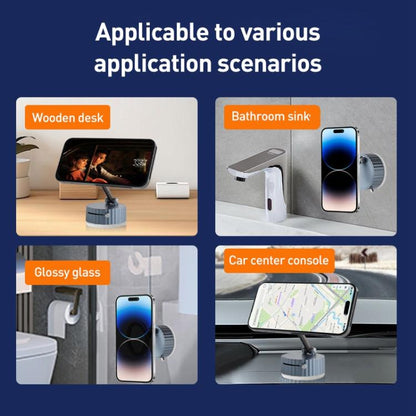 BDK104 Vacuum Adsorption Magnetic Folding Car Phone Holder(Gun Metal) - Universal Car Holders by buy2fix | Online Shopping UK | buy2fix