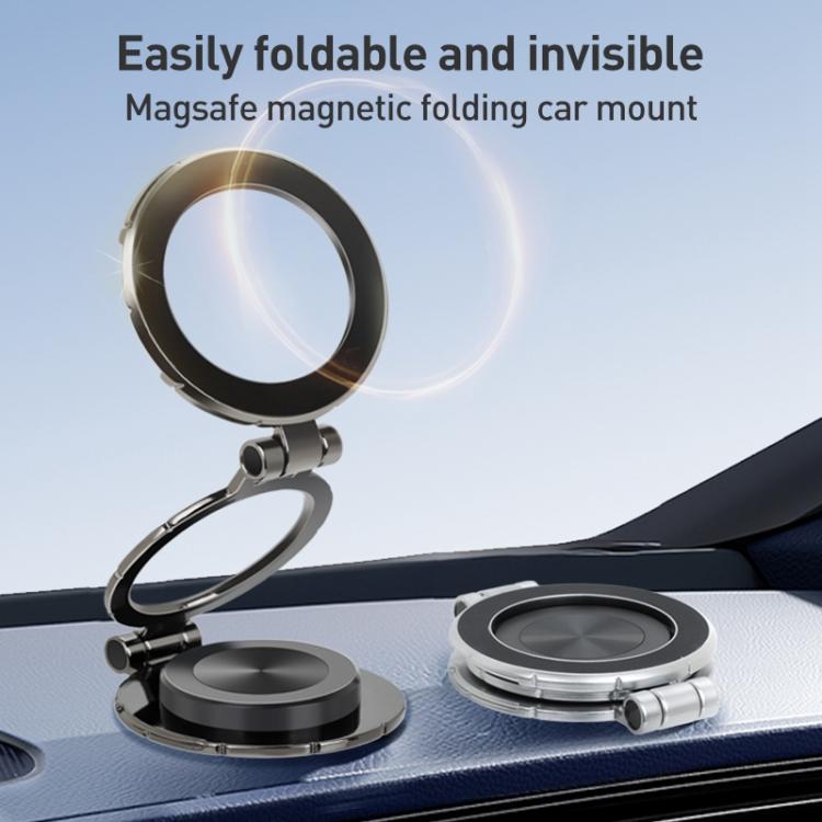 G222 Three-axis Folding MagSafe Magnetic Car Phone Holder(Gun Metal) - Universal Car Holders by buy2fix | Online Shopping UK | buy2fix