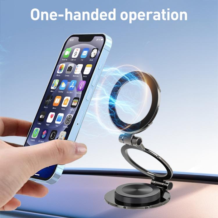 G222 Three-axis Folding MagSafe Magnetic Car Phone Holder(Gun Metal) - Universal Car Holders by buy2fix | Online Shopping UK | buy2fix