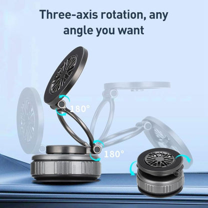 G511 Three-axis Folding Vacuum Adsorption Magnetic Car Phone Holder(Silver) - Universal Car Holders by buy2fix | Online Shopping UK | buy2fix