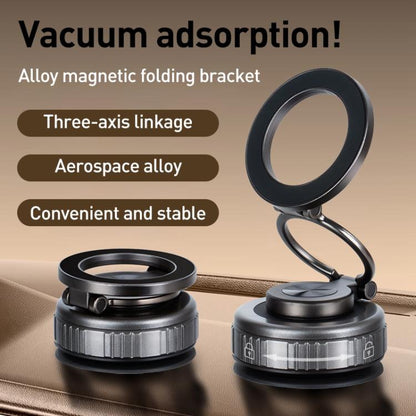 G512 Three-axis Folding Vacuum Adsorption Magnetic Car Phone Holder(Silver) - Universal Car Holders by buy2fix | Online Shopping UK | buy2fix