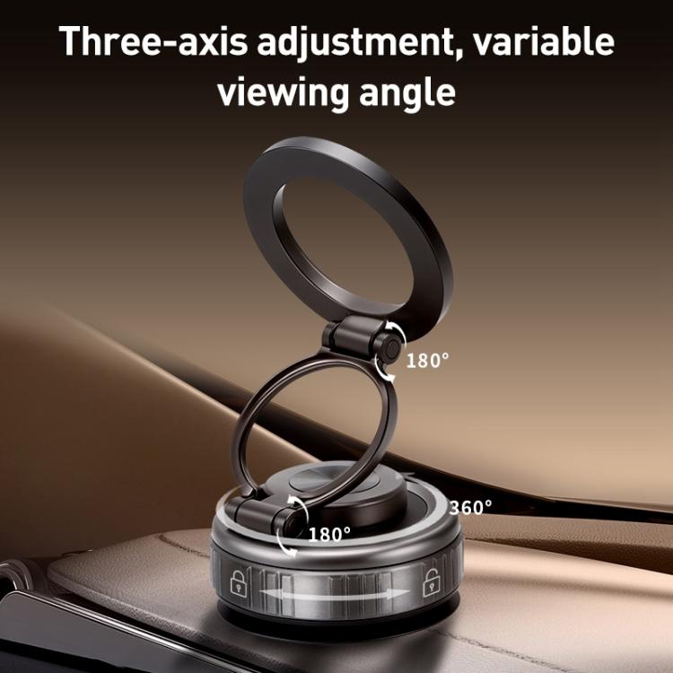 G512 Three-axis Folding Vacuum Adsorption Magnetic Car Phone Holder(Silver) - Universal Car Holders by buy2fix | Online Shopping UK | buy2fix
