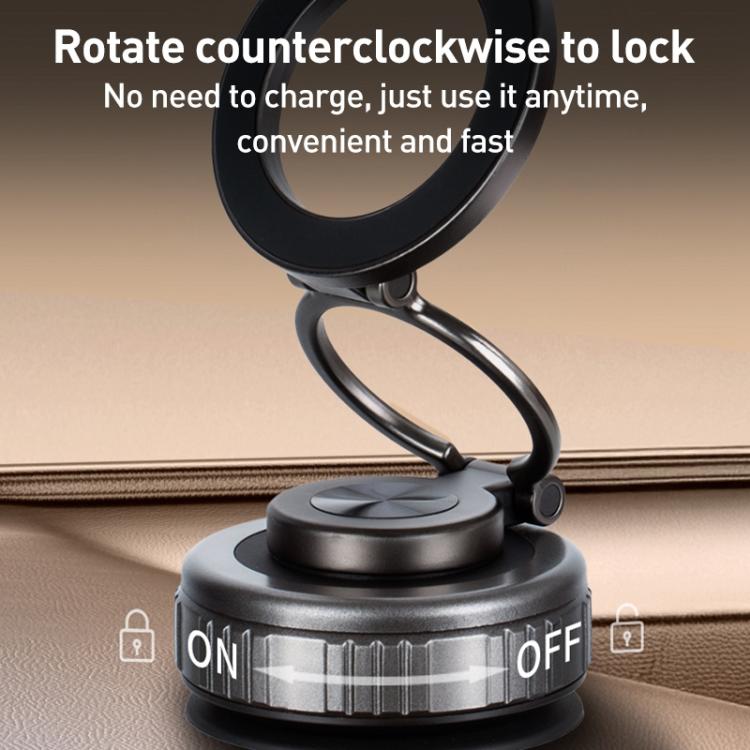 G512 Three-axis Folding Vacuum Adsorption Magnetic Car Phone Holder(Silver) - Universal Car Holders by buy2fix | Online Shopping UK | buy2fix