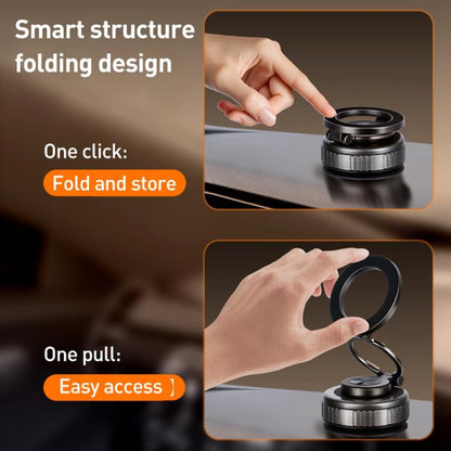 G512 Three-axis Folding Vacuum Adsorption Magnetic Car Phone Holder(Silver) - Universal Car Holders by buy2fix | Online Shopping UK | buy2fix