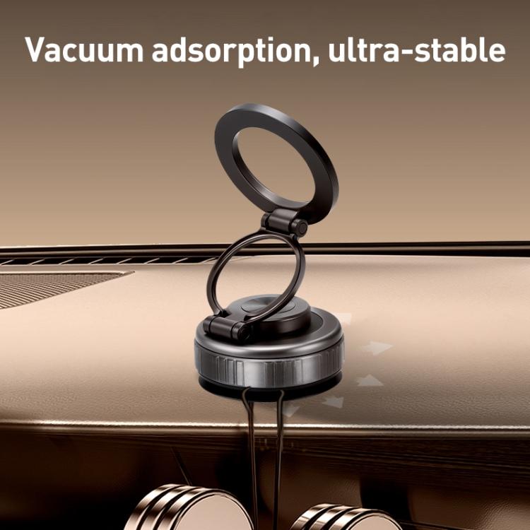 G512 Three-axis Folding Vacuum Adsorption Magnetic Car Phone Holder(Silver) - Universal Car Holders by buy2fix | Online Shopping UK | buy2fix