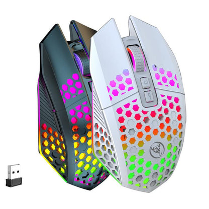 HXSJ T500 Hole Mouse 2.4G Backlight Rechargeable Wireless Mouse(Black) - Wireless Mice by HXSJ | Online Shopping UK | buy2fix