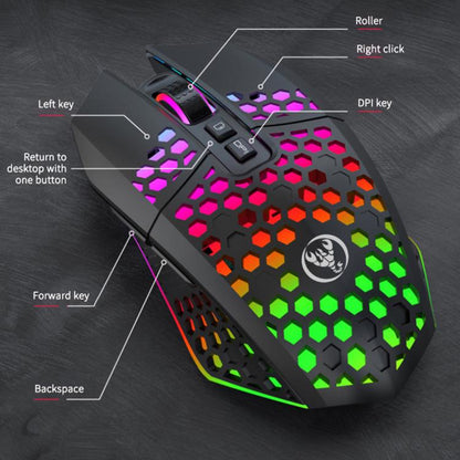 HXSJ T500 Hole Mouse 2.4G Backlight Rechargeable Wireless Mouse(White) - Wireless Mice by HXSJ | Online Shopping UK | buy2fix