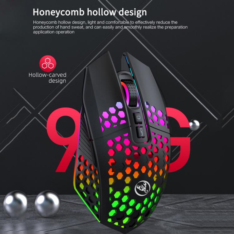 HXSJ T500 Hole Mouse 2.4G Backlight Rechargeable Wireless Mouse(White) - Wireless Mice by HXSJ | Online Shopping UK | buy2fix