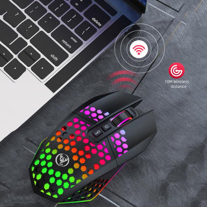 HXSJ T500 Hole Mouse 2.4G Backlight Rechargeable Wireless Mouse(White) - Wireless Mice by HXSJ | Online Shopping UK | buy2fix