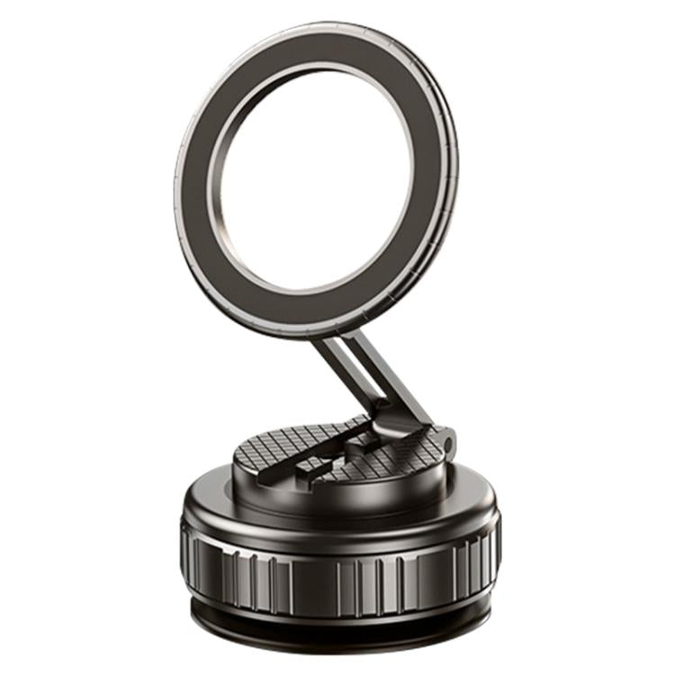 G712 Three-axis Folding Vacuum Adsorption Magnetic Car Phone Holder(Black) - Universal Car Holders by buy2fix | Online Shopping UK | buy2fix