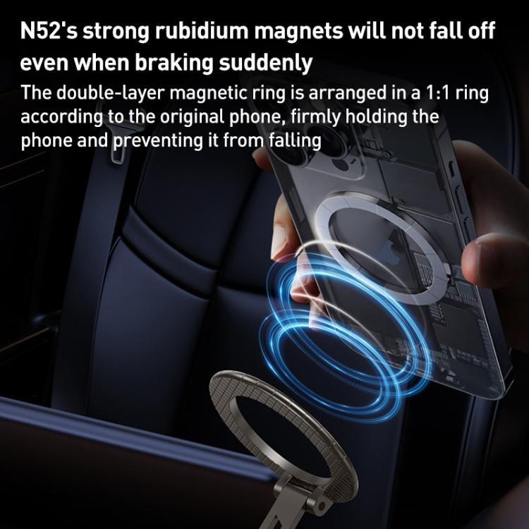 G712 Three-axis Folding Vacuum Adsorption Magnetic Car Phone Holder(Black) - Universal Car Holders by buy2fix | Online Shopping UK | buy2fix