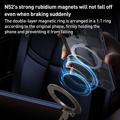 G712 Three-axis Folding Vacuum Adsorption Magnetic Car Phone Holder(Black) - Universal Car Holders by buy2fix | Online Shopping UK | buy2fix