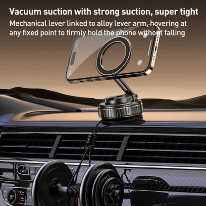 G712 Three-axis Folding Vacuum Adsorption Magnetic Car Phone Holder(Silver) - Universal Car Holders by buy2fix | Online Shopping UK | buy2fix