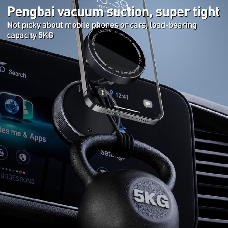K10A Three-axis Folding Vacuum Adsorption Magnetic Car Phone Holder(White) - Universal Car Holders by buy2fix | Online Shopping UK | buy2fix