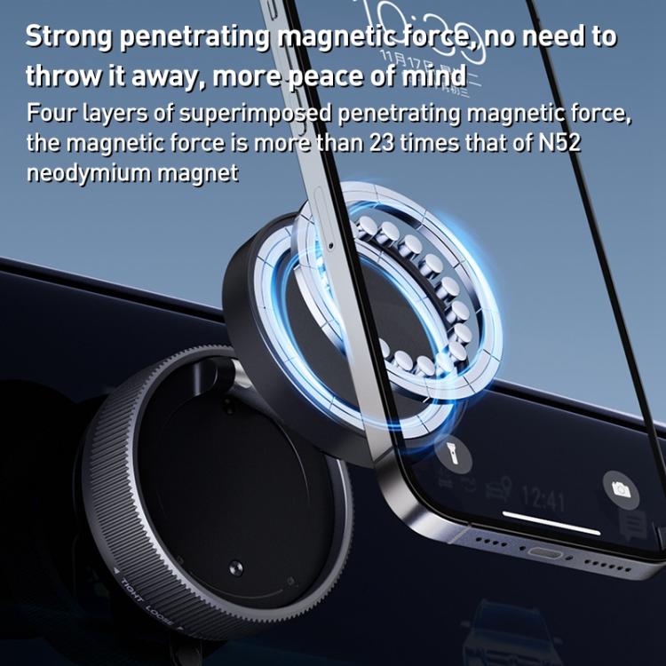 K10A Three-axis Folding Vacuum Adsorption Magnetic Car Phone Holder(White) - Universal Car Holders by buy2fix | Online Shopping UK | buy2fix