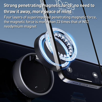 K10A Three-axis Folding Vacuum Adsorption Magnetic Car Phone Holder(White) - Universal Car Holders by buy2fix | Online Shopping UK | buy2fix