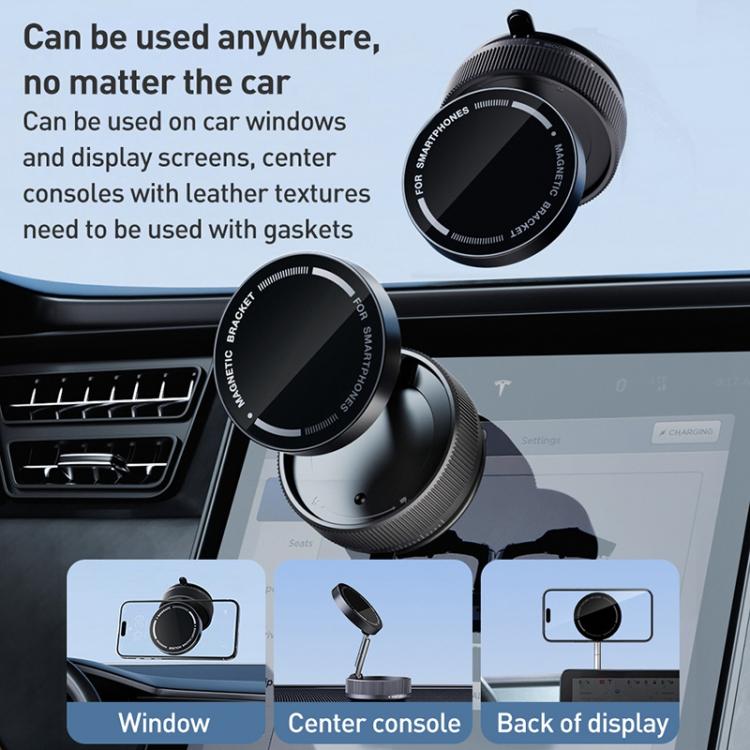 K10A Three-axis Folding Vacuum Adsorption Magnetic Car Phone Holder(White) - Universal Car Holders by buy2fix | Online Shopping UK | buy2fix