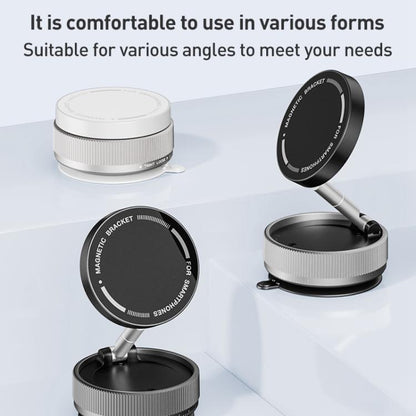 K10A Three-axis Folding Vacuum Adsorption Magnetic Car Phone Holder(White) - Universal Car Holders by buy2fix | Online Shopping UK | buy2fix