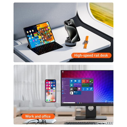 XZK104 2nd Generation Vacuum Adsorption Magnetic Folding Car Phone Holder(Gun Metal A Type) - Universal Car Holders by buy2fix | Online Shopping UK | buy2fix