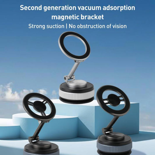 XZK104 2nd Generation Vacuum Adsorption Magnetic Folding Car Phone Holder(Gun Metal A Type) - Universal Car Holders by buy2fix | Online Shopping UK | buy2fix