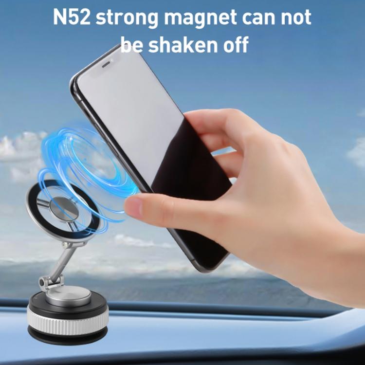 XZK104 2nd Generation Vacuum Adsorption Magnetic Folding Car Phone Holder(Gun Metal D Type) - Universal Car Holders by buy2fix | Online Shopping UK | buy2fix