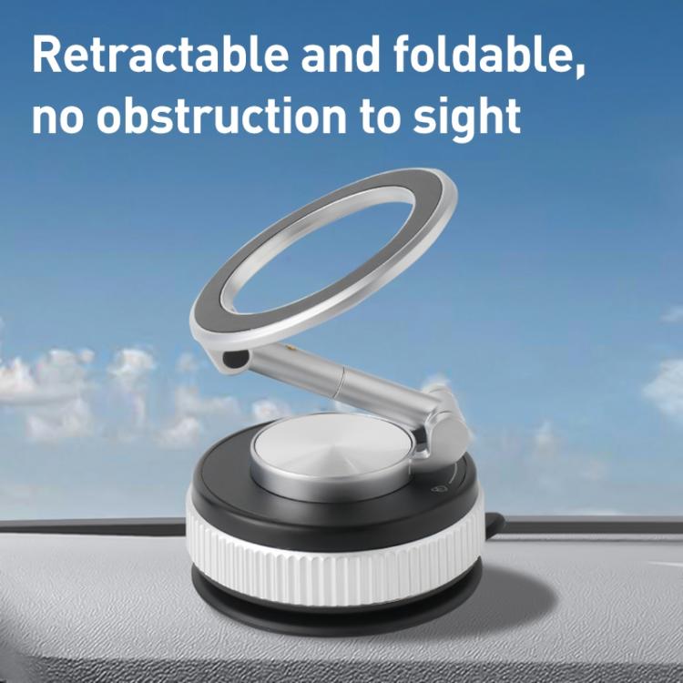 XZK104 2nd Generation Vacuum Adsorption Magnetic Folding Car Phone Holder(Gun Metal D Type) - Universal Car Holders by buy2fix | Online Shopping UK | buy2fix