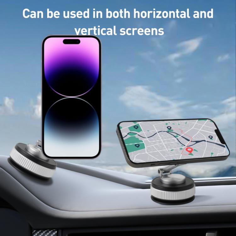XZK104 2nd Generation Vacuum Adsorption Magnetic Folding Car Phone Holder(Gun Metal D Type) - Universal Car Holders by buy2fix | Online Shopping UK | buy2fix