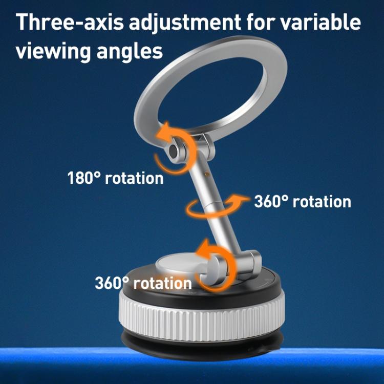 XZK104 2nd Generation Vacuum Adsorption Magnetic Folding Car Phone Holder(Gun Metal D Type) - Universal Car Holders by buy2fix | Online Shopping UK | buy2fix