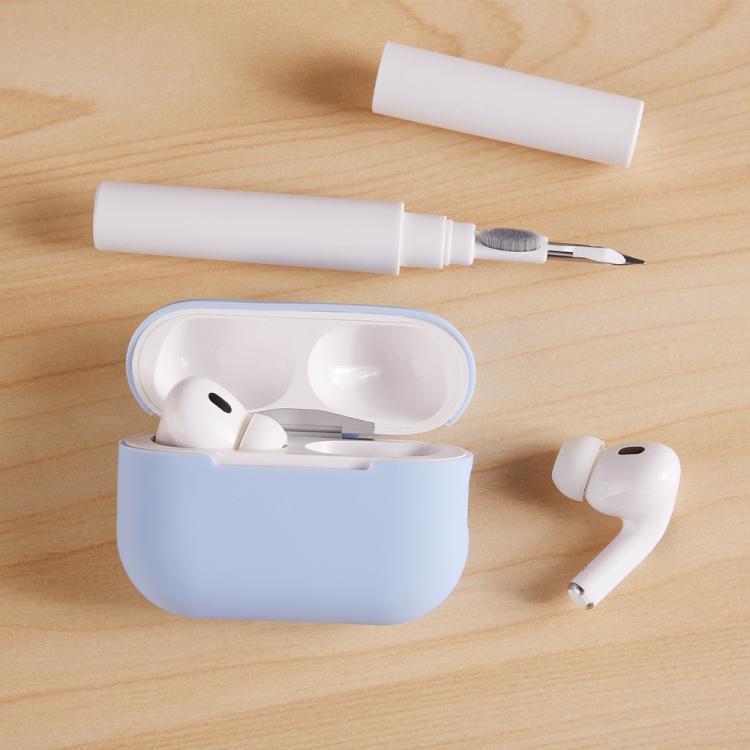 For AirPods Pro 2 Silicone Earphone Protective Case with Cleaning Pen(Pink) - For AirPods Pro 2 by buy2fix | Online Shopping UK | buy2fix