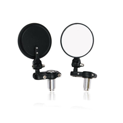 2pcs/Set Folding Motorcycle Handlebar Rearview Mirror Round Reversing Mirror(Black) - Side Mirrors by buy2fix | Online Shopping UK | buy2fix