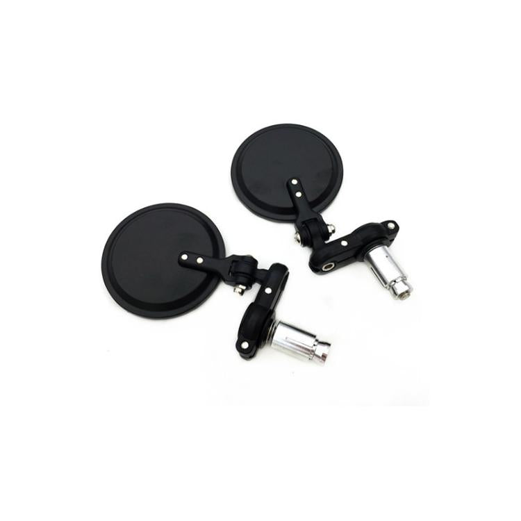 2pcs/Set Folding Motorcycle Handlebar Rearview Mirror Round Reversing Mirror(Black) - Side Mirrors by buy2fix | Online Shopping UK | buy2fix