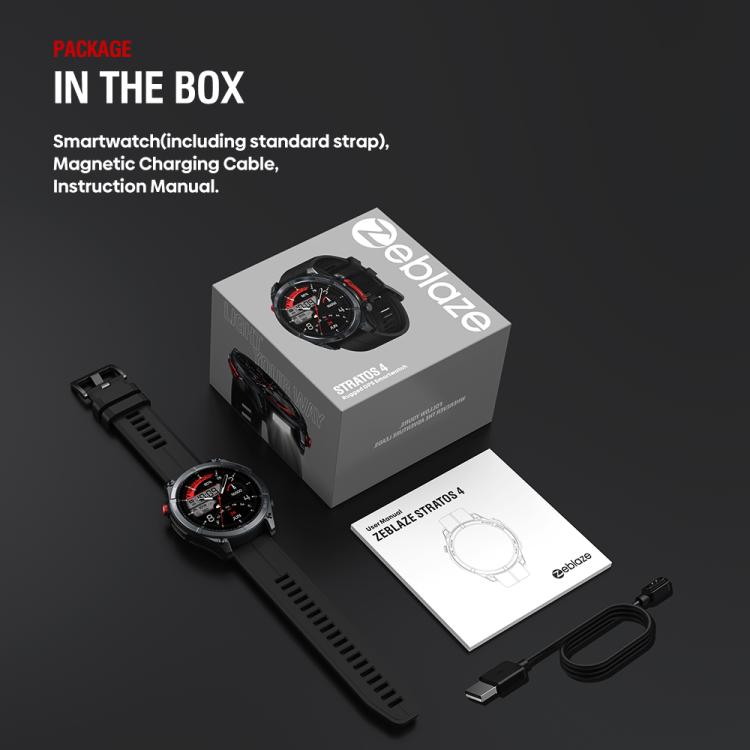 Zeblaze Stratos 4 Rugged Outdoor GPS Smart Watch 1.43 inch Screen 5 ATM & IP69K(Orange) - Smart Watches by Zeblaze | Online Shopping UK | buy2fix