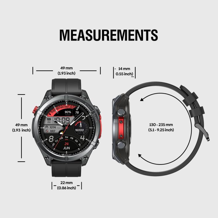 Zeblaze Stratos 4 Rugged Outdoor GPS Smart Watch 1.43 inch Screen 5 ATM & IP69K(Orange) - Smart Watches by Zeblaze | Online Shopping UK | buy2fix