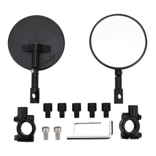 Universal ATV Round Foldable Rearview Mirror Reflective Mirror(Black) - Side Mirrors by buy2fix | Online Shopping UK | buy2fix
