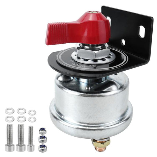 12-24V 200A High Current Battery Disconnect Switch with Bracket(Red Handle)